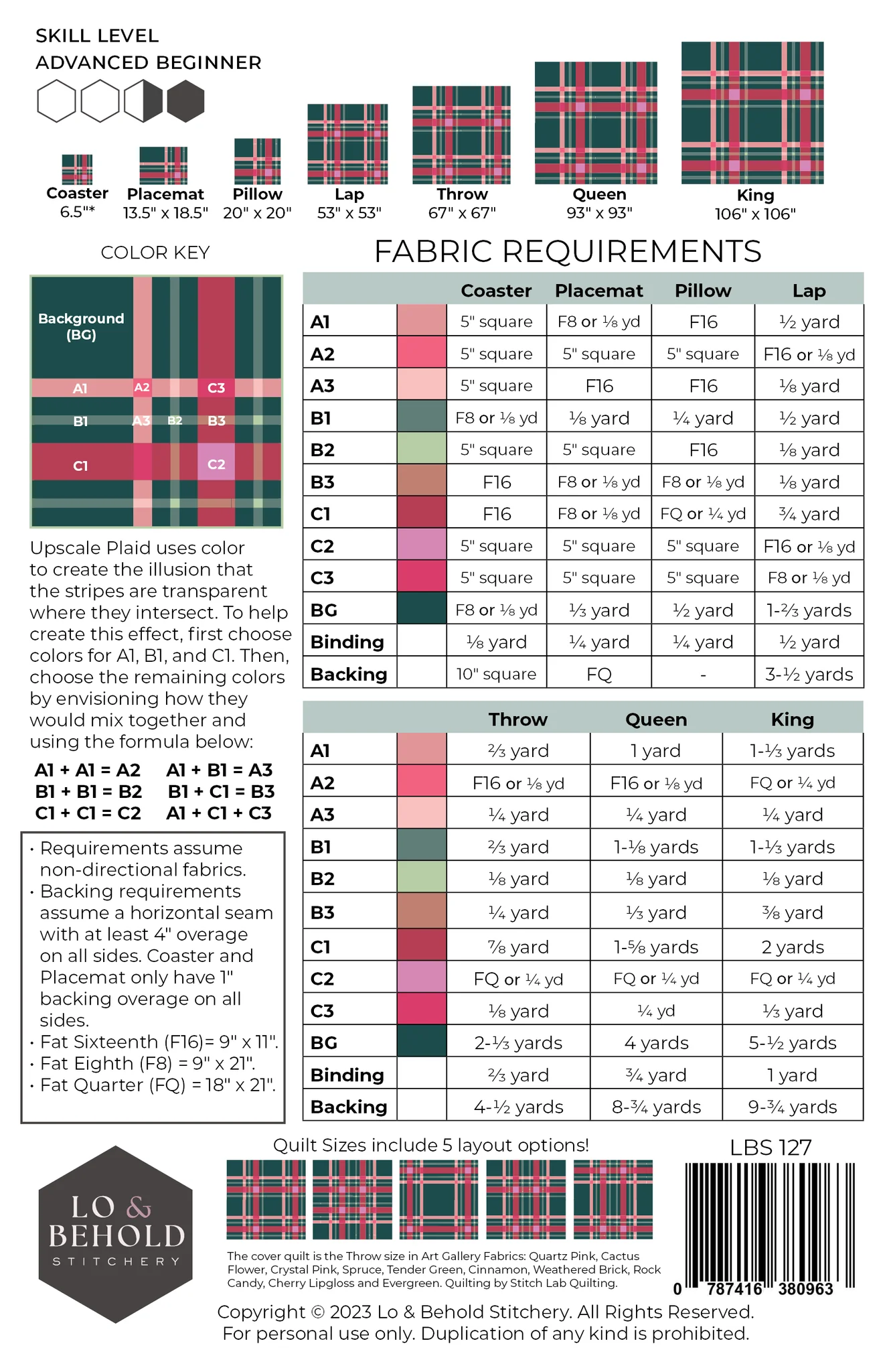 Upscale Plaid Quilt Pattern