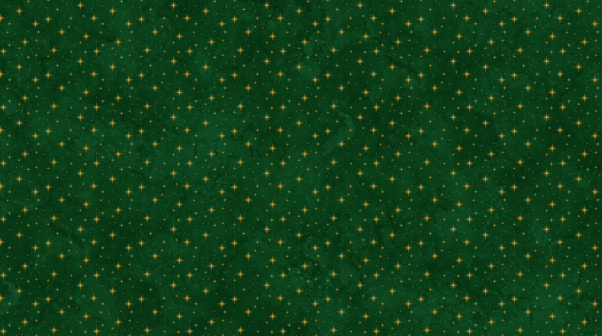 O' Christmas Tree by Deborah Edwards for Northcott, Stars, Dark Green