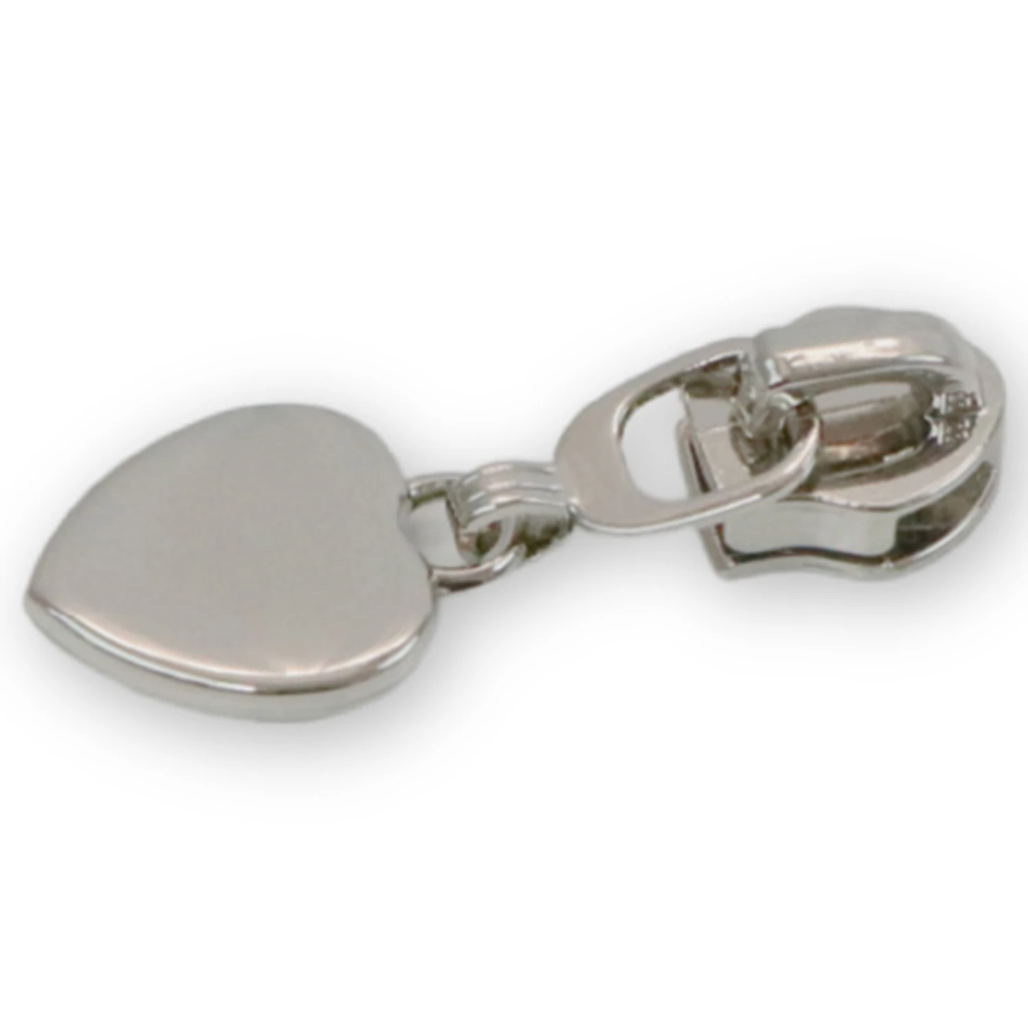 Sallie Tomato Zipper Pulls, Heart - Nickel, 4 pc.
