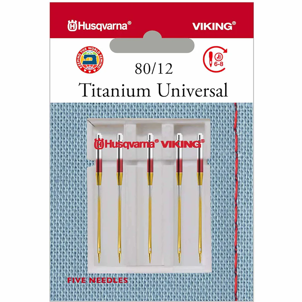 Husqvarna Viking Titanium Universal Needles Size 80/12 5-Pack