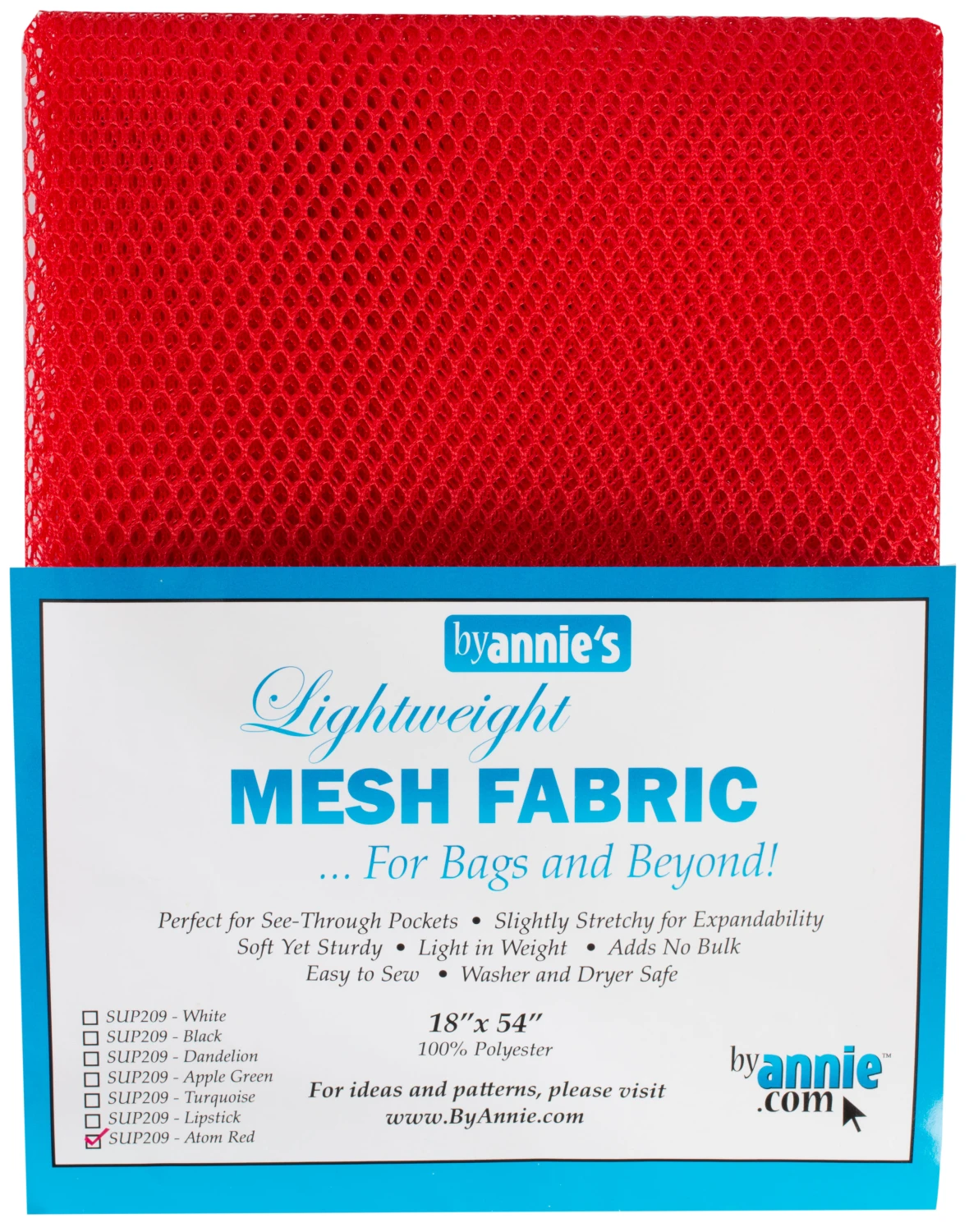 Lightweight Mesh Fabric 18" x 54", Atomic Red