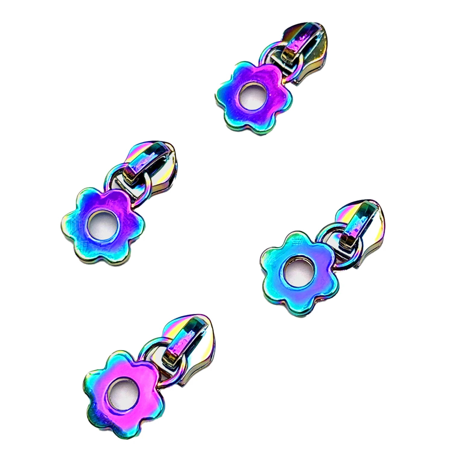 Sassafras Lane #5 Zipper Pulls, Iridescent Flower