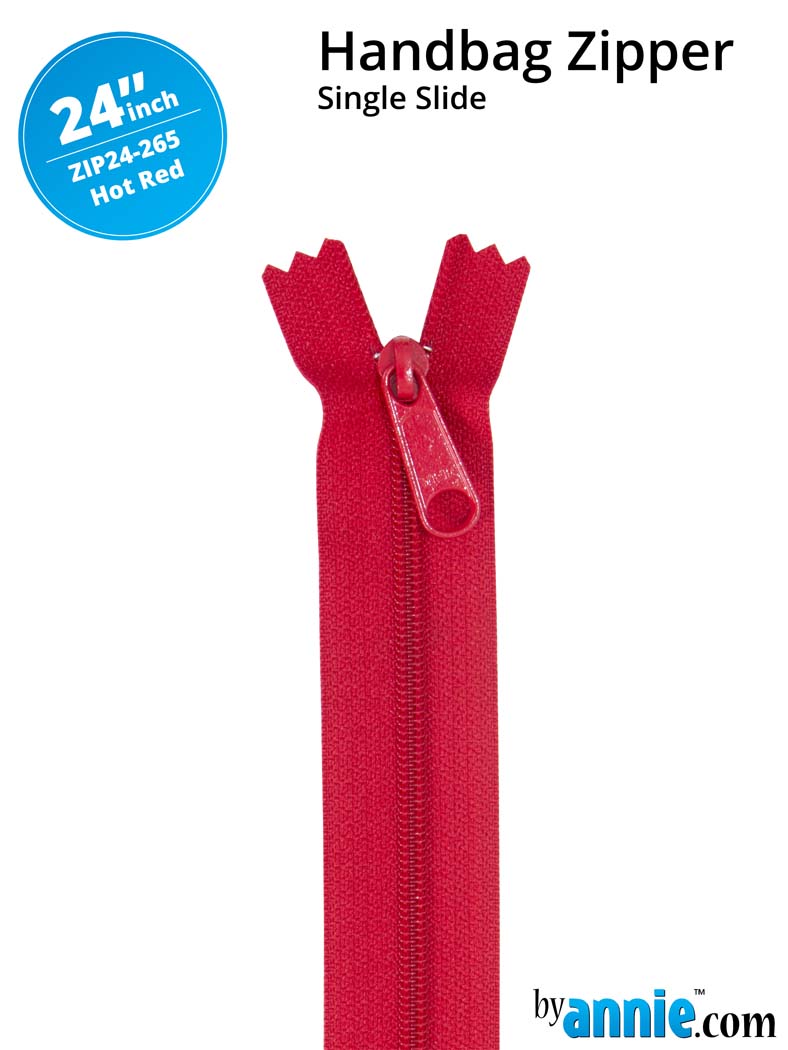 By Annie, 24" Single Slide Zipper, Hot Red