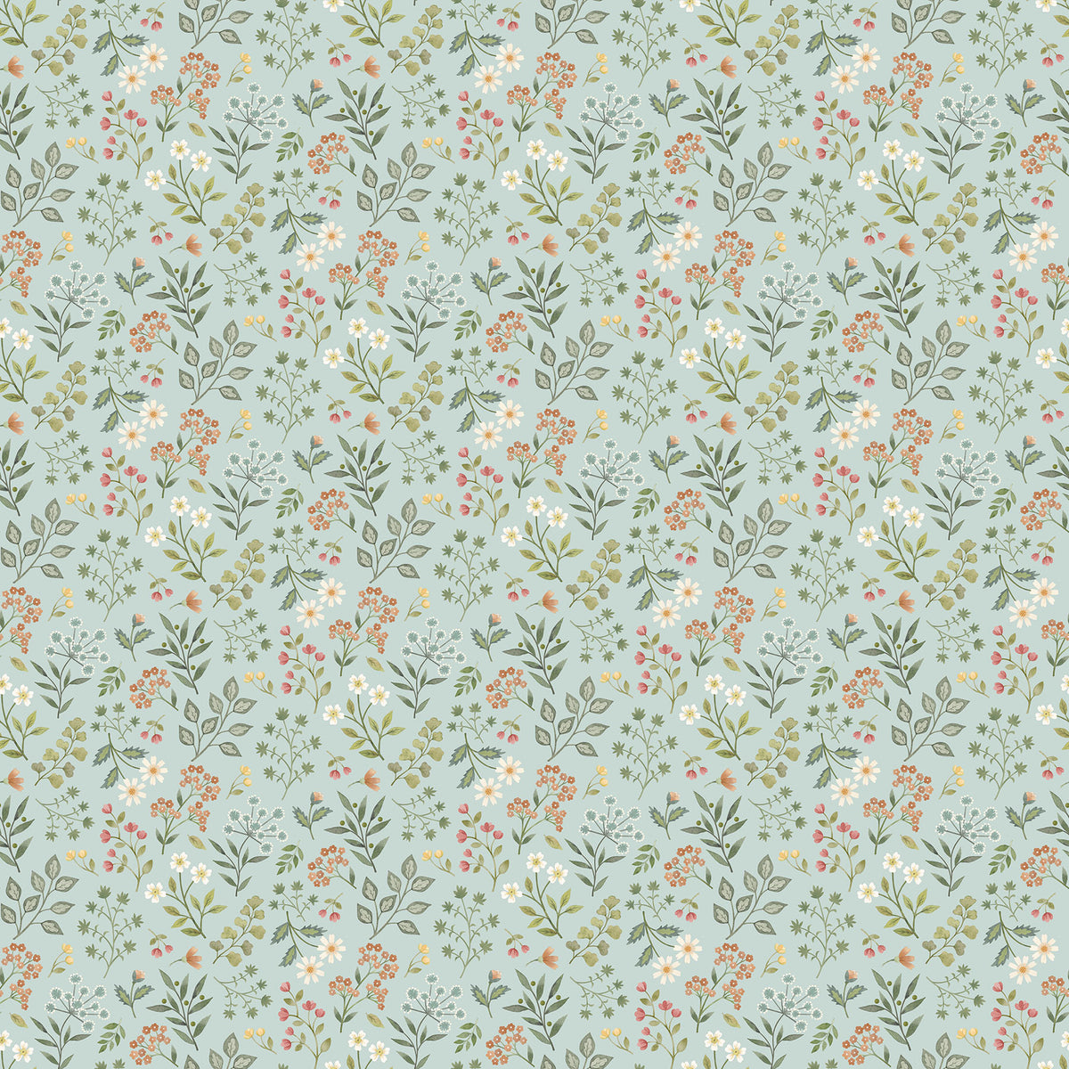 Woodland Heart by Deborah Edwards, Floral, Blue Multi
