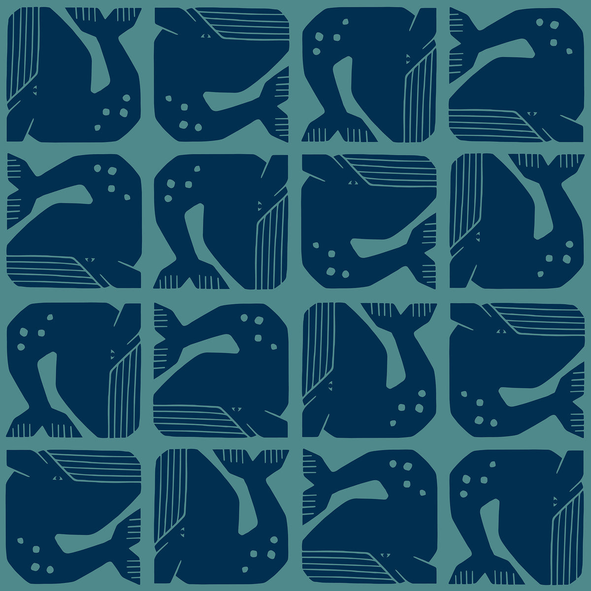By the Seaside by Cotton + Steel, Grumpy Whale, Navy