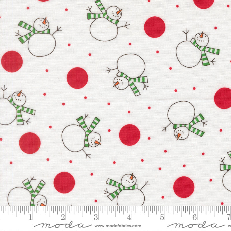 Snow Time by Me & My Sister for Moda, Tossed Snowman, Winter White
