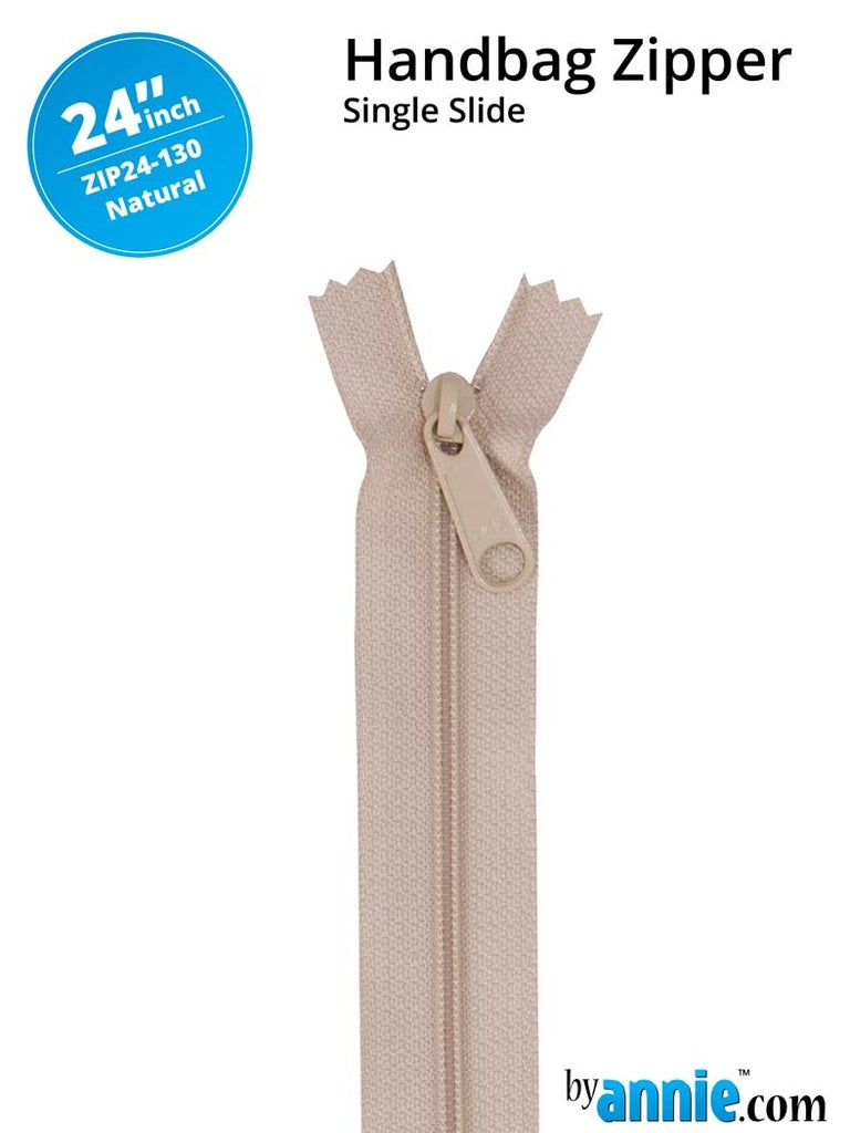 By Annie, 24" Single Slide Zipper, Natural