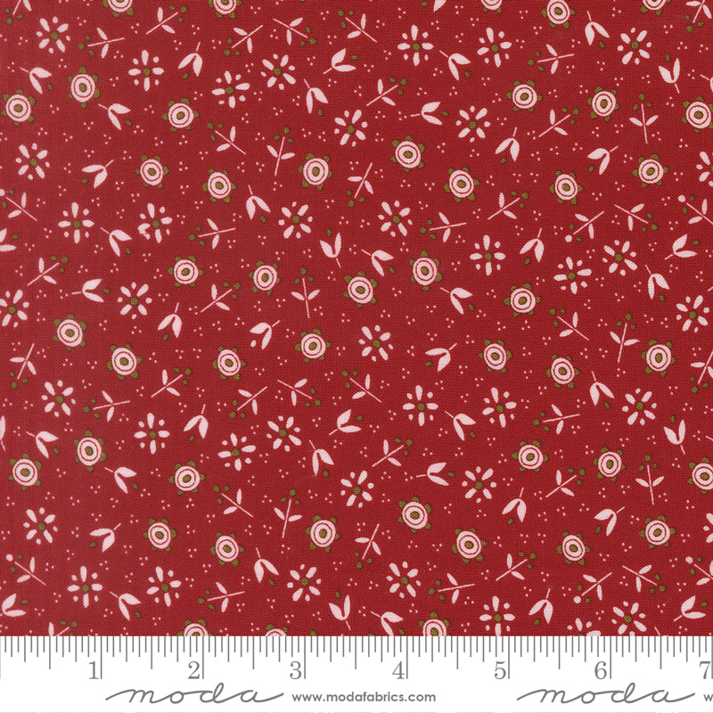 Chilly by Sweetwater for Moda Christmas Flowers Red