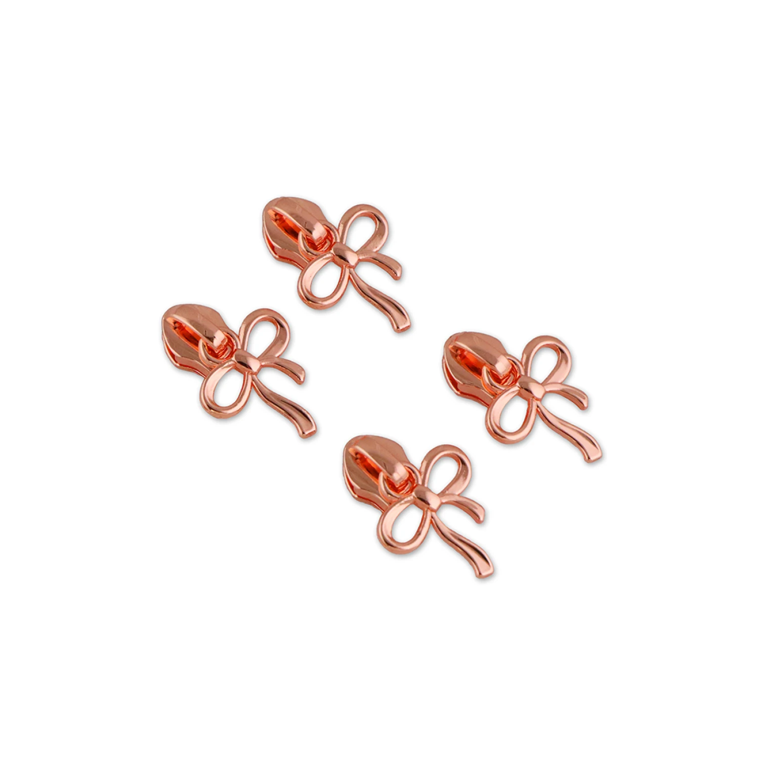 Sallie Tomato Zipper Pulls, Bow - Rose Gold, 4pk