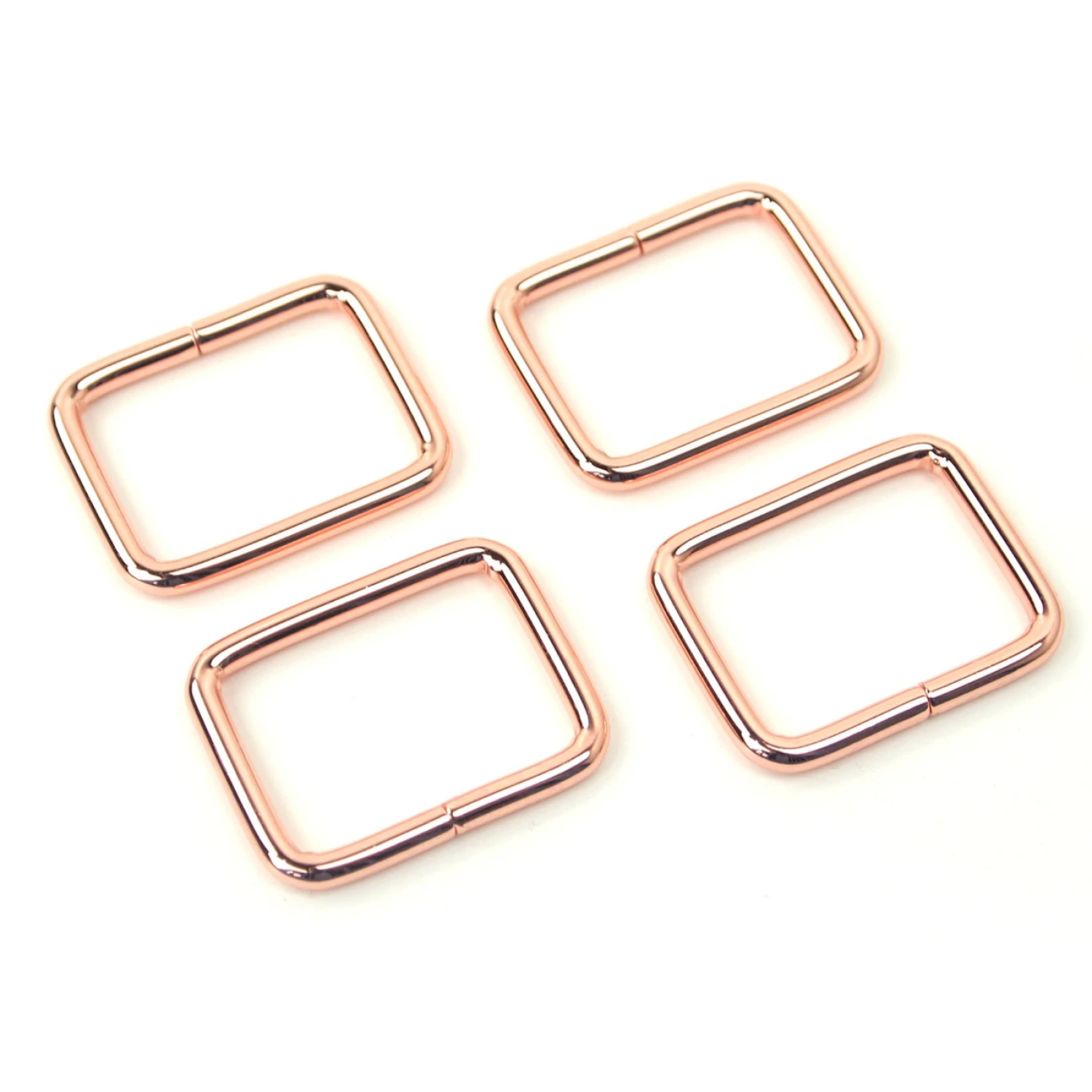 Sallie Tomato Rectangle Ring, Set of 4 in Rose Gold - 1"