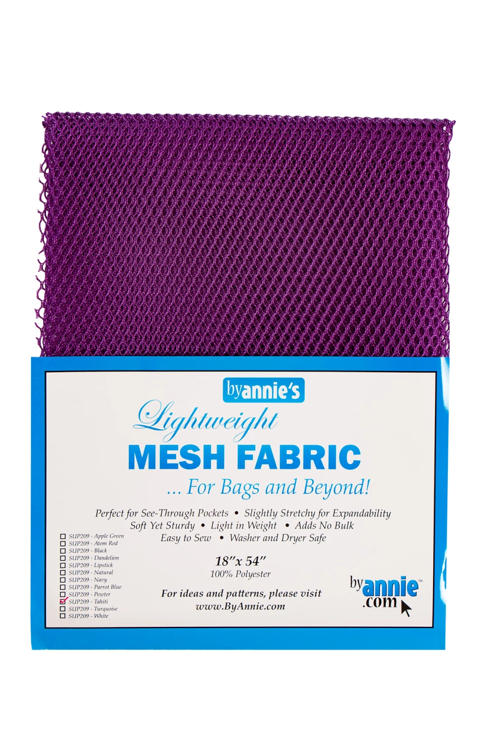 Lightweight Mesh Fabric 18" x 54", Tahiti