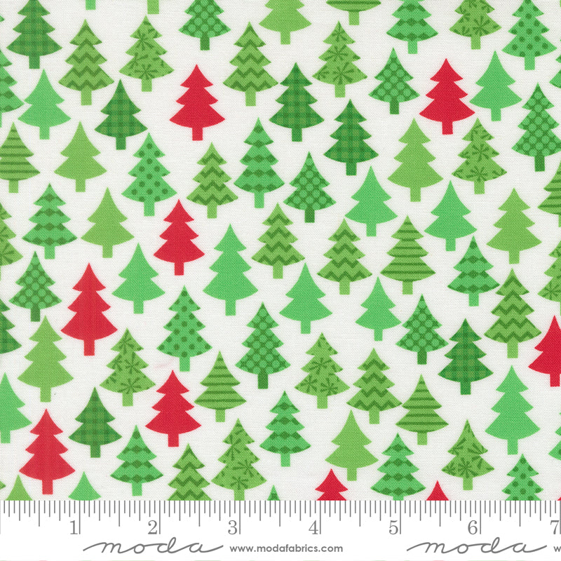 Snow Time by Me & My Sister for Moda, Christmas Trees, Winter White