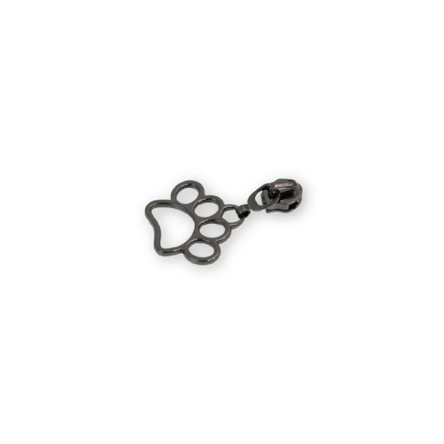 Sallie Tomato Zipper Pulls, Paw Prints - Gunmetal, 4 piece