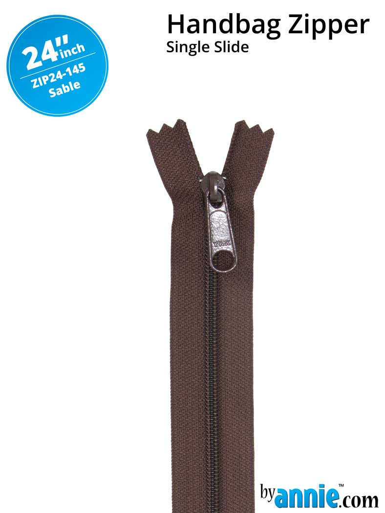 By Annie, 24" Single Slide Zipper, Sable